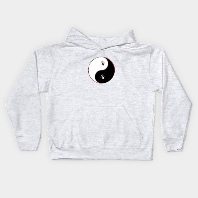 yin yang balance harmony design eastern philosophy palm print Kids Hoodie by 4rpixs